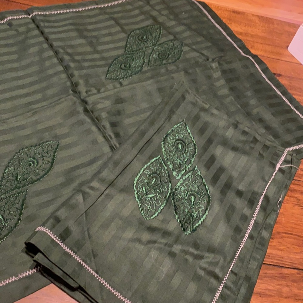 Vintage handmade embroidered standard size pillow cases shams